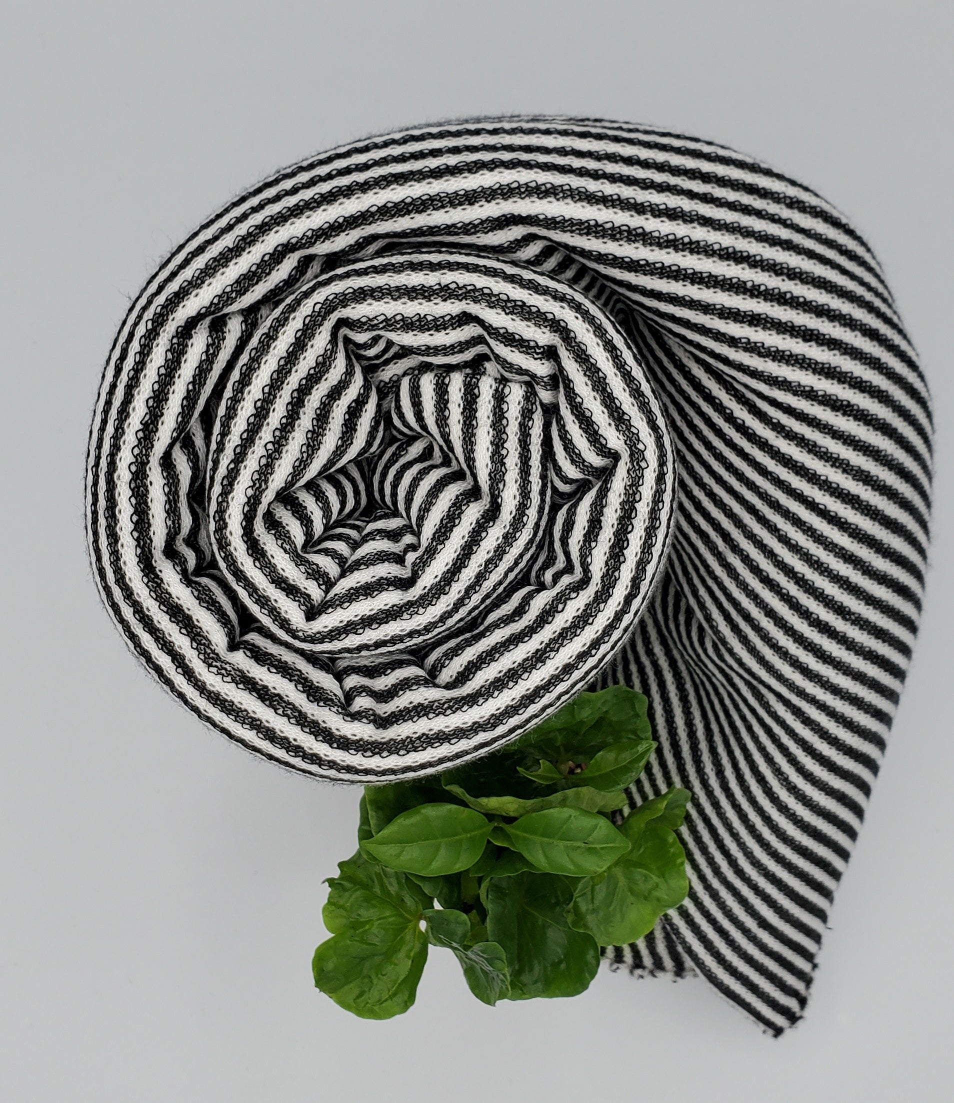 Black and White Stripe Reverse French Terry