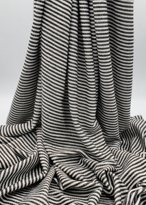 Black and White Stripe Reverse French Terry