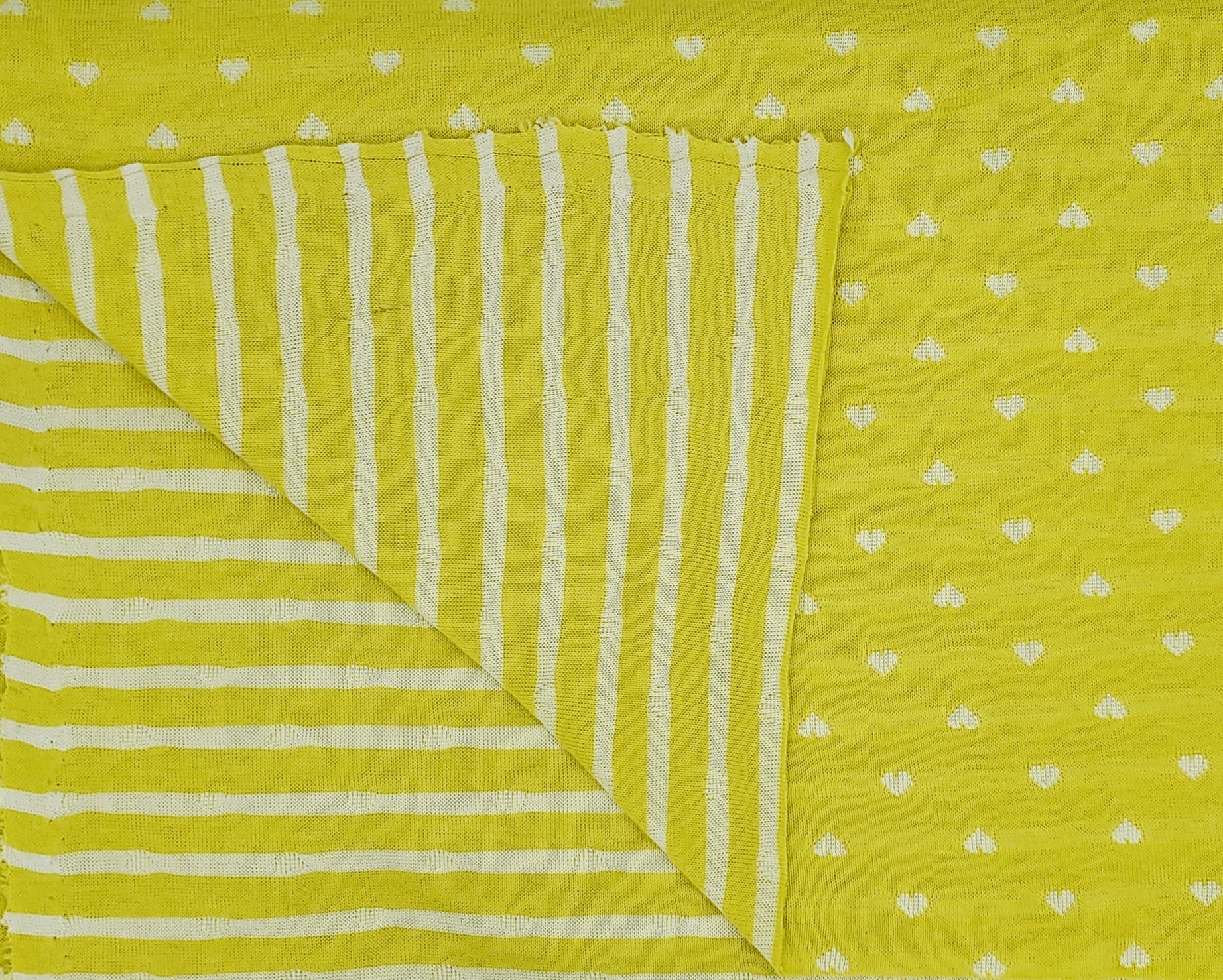 Mini Hearts and Stripes Cotton Double Knit