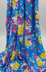 Abstract Floral Rayon Spandex Jersey (water damage)