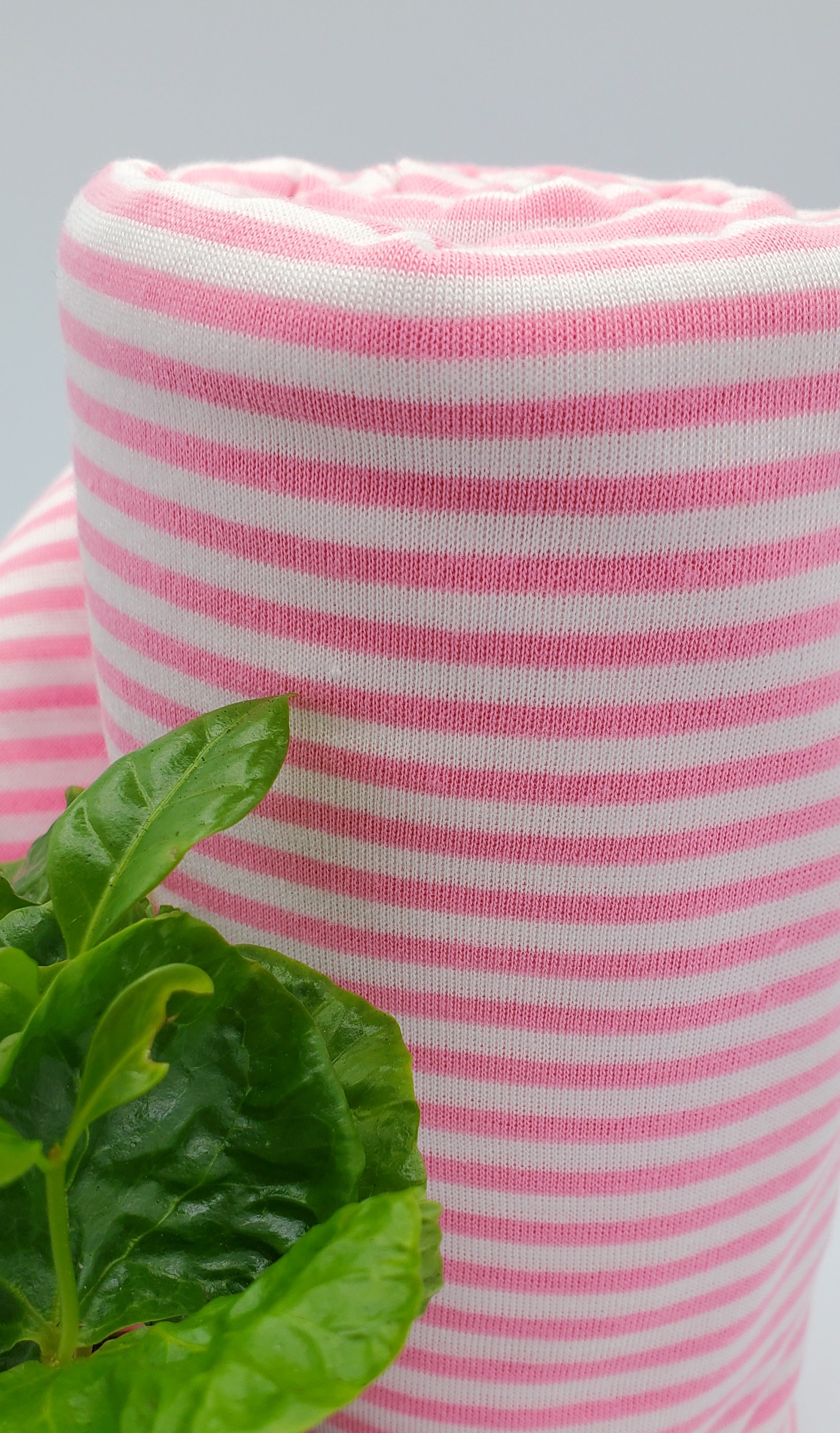 Pink and White Mini-Stripe Poly Jersey