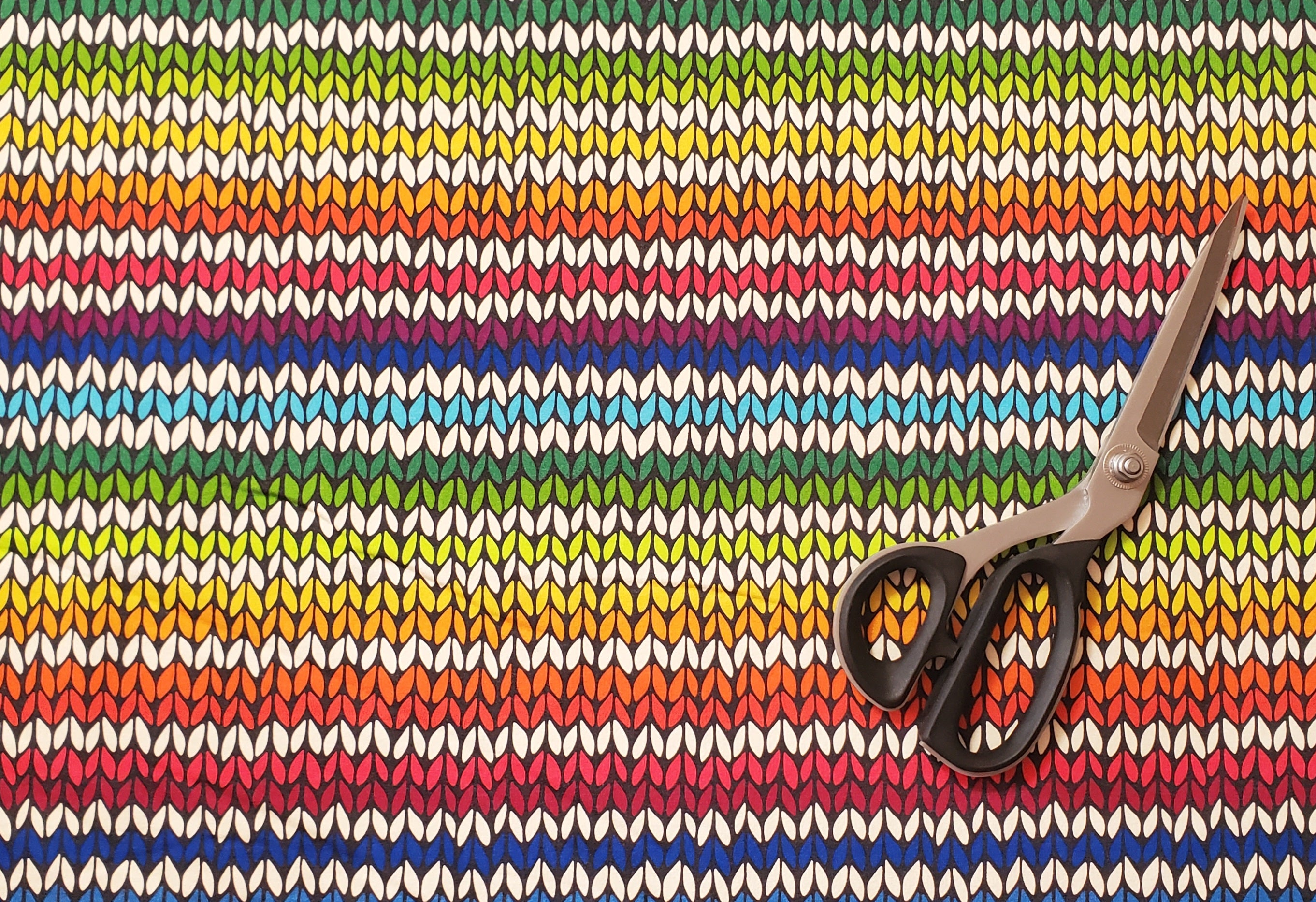 *RETAIL* Rainbow Faux Knit Narrow Stripes